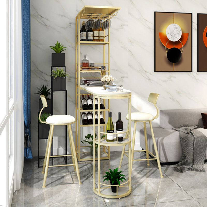 Modern Stone Bar Table Double Pedestal Bar Desk with Storage Shelf Clearhalo 'Bar Furniture' 'Bar Tables' 'bar_tables' 'furn' 'furn_bar_tables' 'Furniture' 'Kitchen & Dining Furniture' 1200x1200_8a20e6a3-3a6d-402c-8ddc-38334f33098f