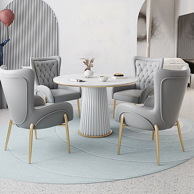 Glam Metal Dining Room Chairs Upholstered Arm Chair for Restaurant Use Clearhalo ' kitchen&dining_furn' 'Dining Chairs' 'Dining Tables & Seating' 'dining_chair' 'furn' 'furn_dining_chair' 'Furniture' 'furniture_dining_chair' 'Kitchen & Dining Furniture' 'kitchen' 1200x1200_8a220324-425d-46e1-b29a-5636bc0b35c6