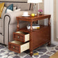 4 Legs Side Table Modern Wood Gold 2-Drawer Side End Snack Table Clearhalo 'Coffee & Accent Tables' 'End & Side Tables' 'end_side_table' 'end_side_tables' 'furn' 'furn_end_side_tables' 'Furniture' 'furniture_end_side_table' 'Living Room Furniture' 1200x1200_8a22327b-2350-4323-aaa5-9d76450d808f