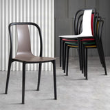 Scandinavian Armless Dining Chairs Plastic Slat Back Side Chairs with Black Legs Clearhalo ' kitchen&dining_furn' 'Dining Chairs' 'Dining Tables & Seating' 'dining_chair' 'Furniture' 'furniture_dining_chair' 'Kitchen & Dining Furniture' 'kitchen' 1200x1200_8a236700-b015-4caa-a817-d62dc7d8b2e2