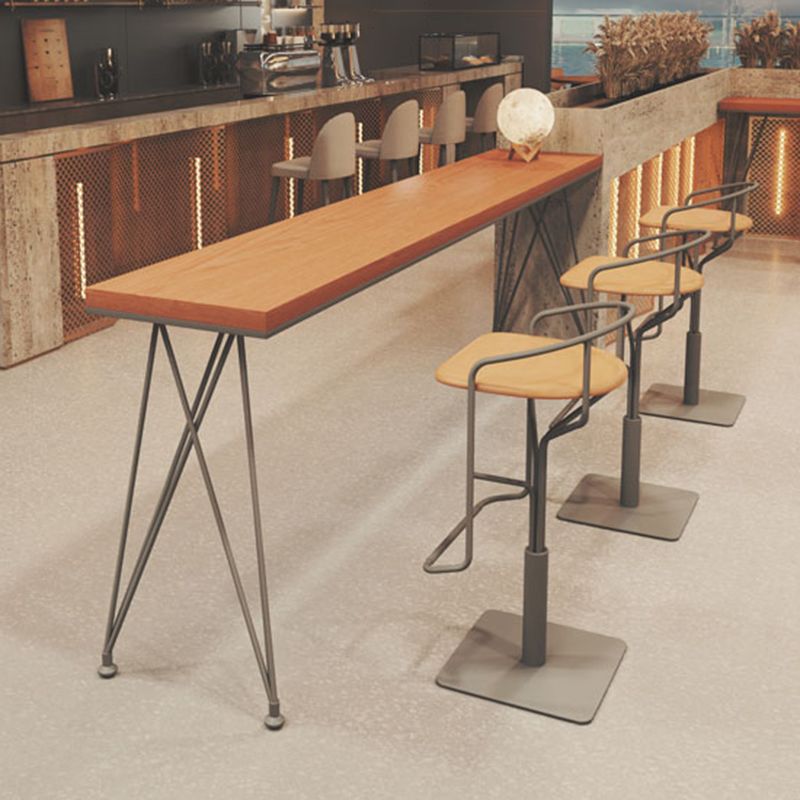 Tavolo da bar rettangolo in stile glam in legno solido 4 gambe bar tavolo da vino