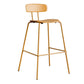 Modern Backrest Armless Counter Stool Metal Bar Stool with Plastic Cushion