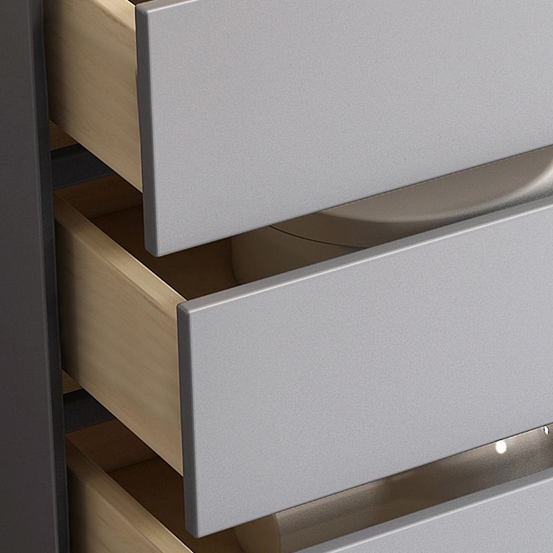 Tableau de buffet en bois et en pierre d'ingénierie moderne avec tiroirs