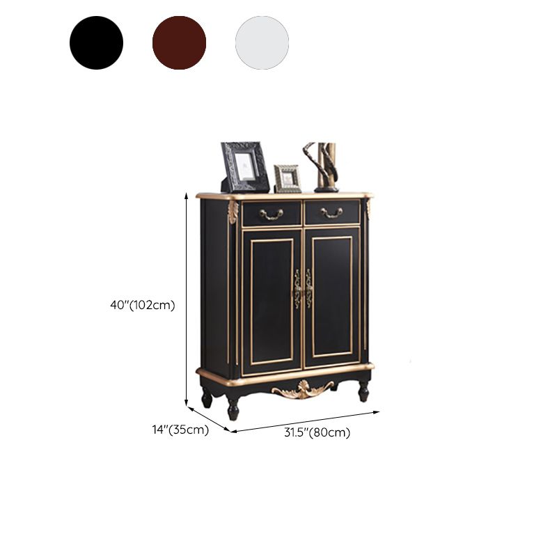 Mid Century Brown 2-Door Cabinet Solid Wood Chest with 2 - Drawer Clearhalo 'Cabinets & Chests' 'cabinets_chests' 'furn' 'furn_cabinets_chests' 'Furniture' 'Living Room Furniture' 1200x1200_8a2aa458-b617-4947-ae10-2ba214979103