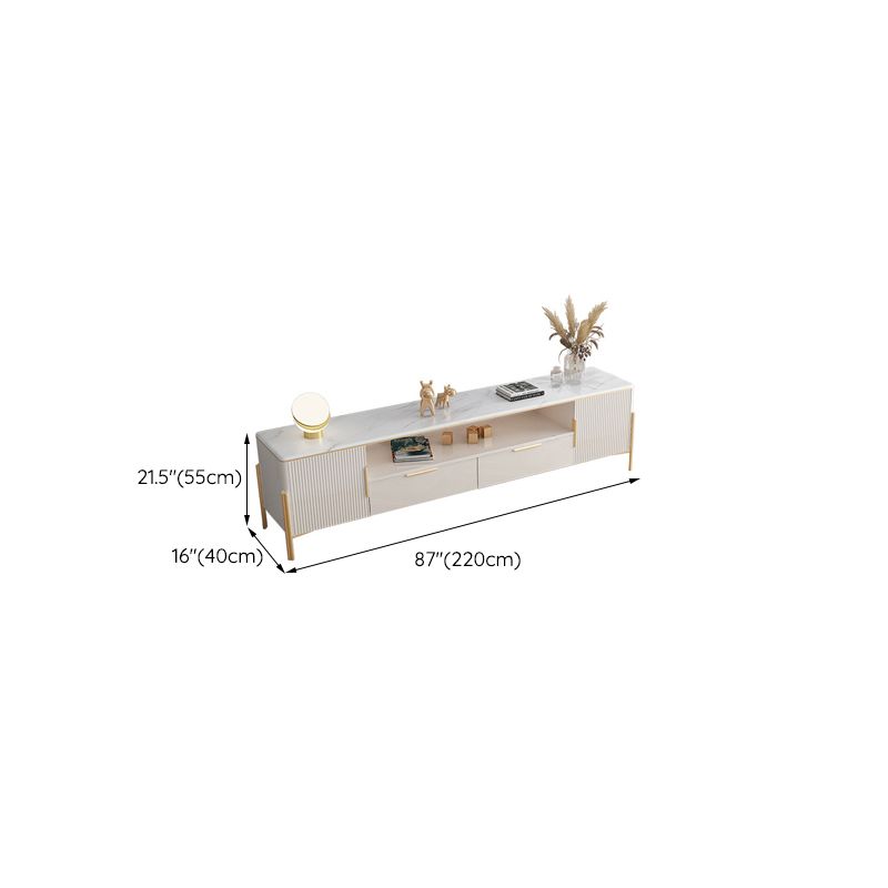 Glam Stone Stand Console Drawers Included Media Console with Legs Clearhalo 'furn' 'furn_tv_stands_entertainment_centers' 'Furniture' 'Living Room Furniture' 'TV Stands & Entertainment Centers' 'TV Stands & Media Storage Furniture' 'tv_stands_entertainment_centers' 1200x1200_8a2b68f7-6827-4d90-a6ea-89410cb864cf