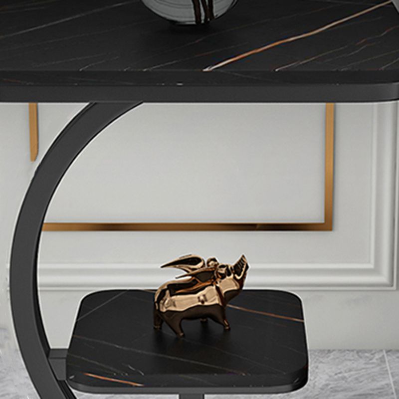 Double Tier Square Slate Top End Table Metal C Side Table for Living Room Clearhalo 'Coffee & Accent Tables' 'End & Side Tables' 'end_side_tables' 'furn' 'furn_end_side_tables' 'Furniture' 'Living Room Furniture' 1200x1200_8a2cca6f-beec-42db-ba37-f92387129d92