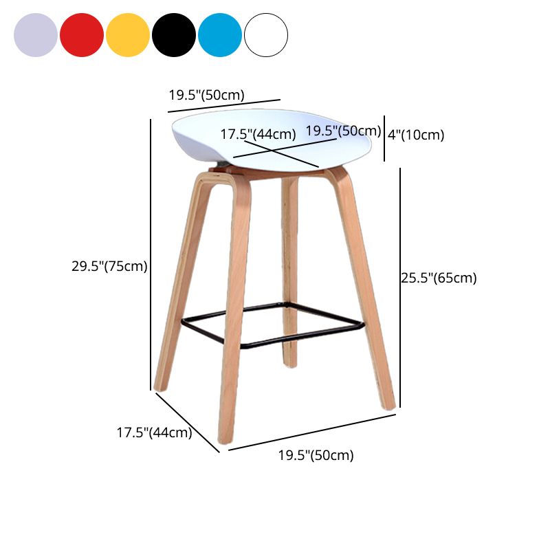Scandinavia Style Bar-stool Wooden Legs PP Bucket Seat for Restaurant Bar Clearhalo 'Bar Furniture' 'Bar Stools' 'bar_stools' 'furn' 'furn_bar_stools' 'furniture_bar_stools' 'Kitchen & Dining Furniture' 'kitchen&dining_furn' 'kitchen' 'kitchen_furn' Furniture' 1200x1200_8a2d150a-cf96-441e-b964-5a09cf749827