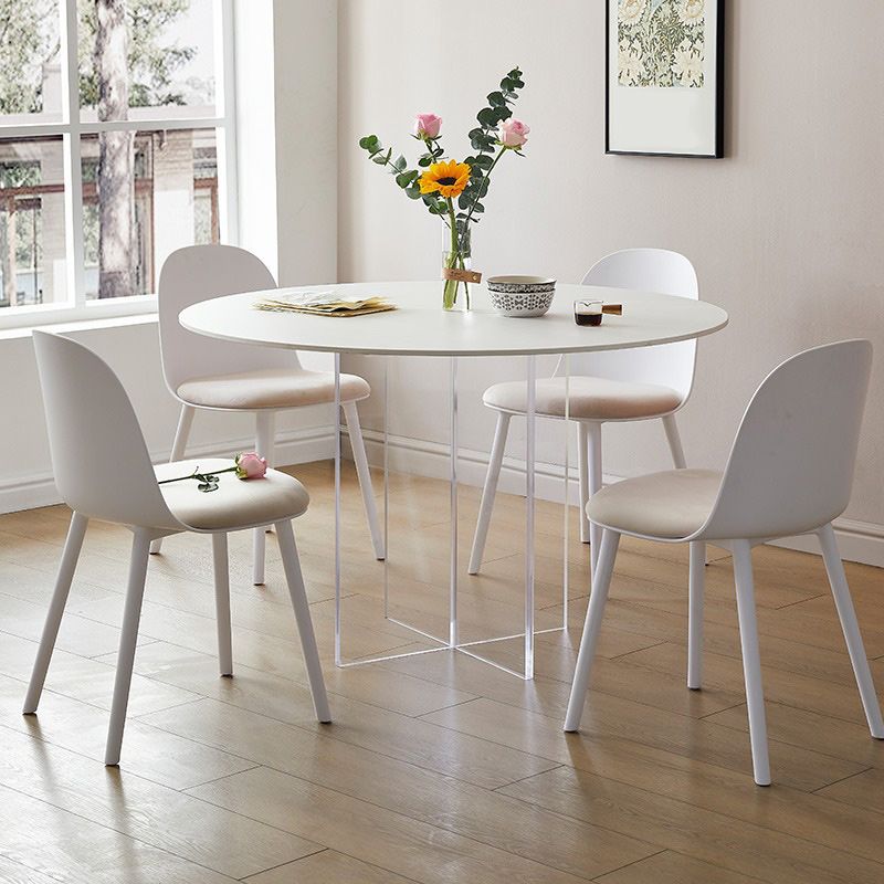 White Modern Dining Table Set 1/2/3/5 Pcs Kitchen Table and Chairs Clearhalo 'Dining Room Sets' 'Dining Tables & Seating' 'dining_room_set' 'furn' 'furn_dining_room_set' 'Furniture' 'Kitchen & Dining Furniture' 1200x1200_8a2dca76-def6-4eb7-9d16-8122c4a0faa5