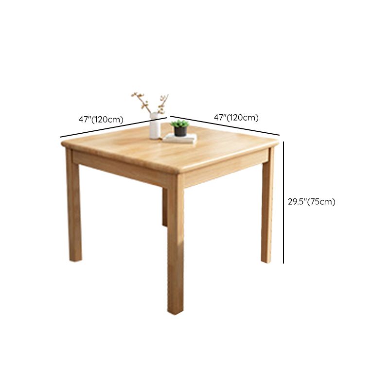 Table de cuisine de salle à manger Table de salle à manger en bois massif en bois d'hévéa