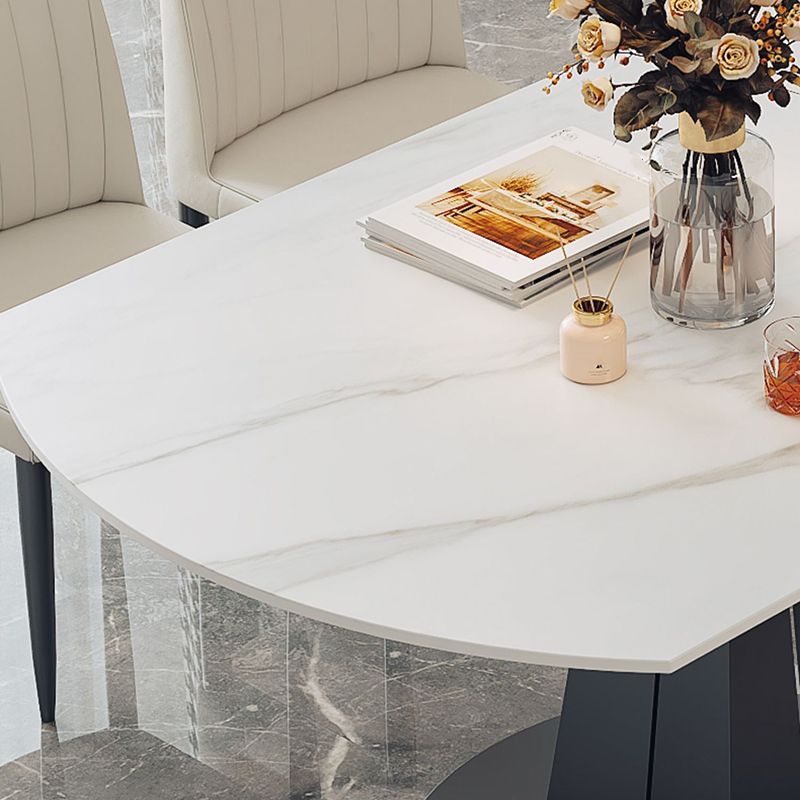1/5/7 pezzi moderni tavolo da dinette a forma rotonda in pietra con sedia senza braccio