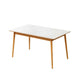Table à manger en pierre frittée Table de dîner rectangulaire pour salle à manger
