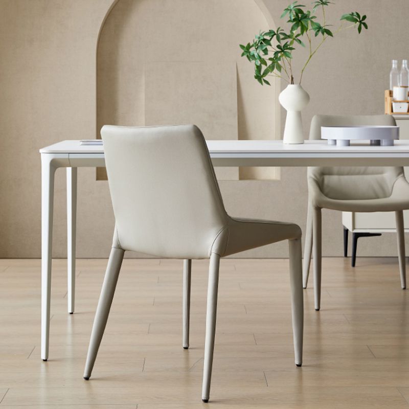 Style moderne 1/2/5/7 Pièces chaises de restauration Ensemble de meubles en pierre rectangulaire en blanc