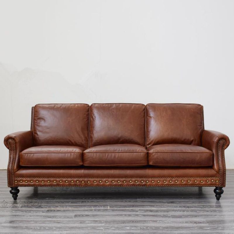 Traditional Rolled Arm Sofa with Nailhead Trim Cushion Back Couch for Three People Clearhalo 'furn' 'furn_sofas' 'Furniture' 'furniture_sofas' 'Living Room Furniture' 'Sofa' 'sofas' 1200x1200_8a3186a5-ced5-4a49-8715-8b549ddda11a