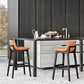 Contemporary 38.5-inch Armless Bar Stool with Solid Wood Base