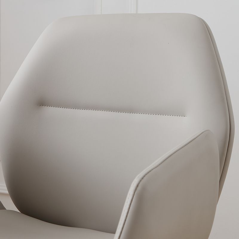 Chaise sans bras chaise pivotante de hauteur réglable en cuir avec roues