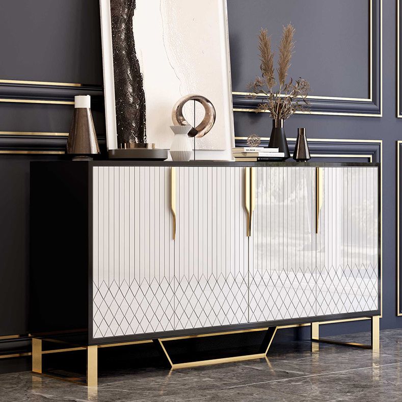 Armadi glam pranzo buffet 4 porte a buffet specchio