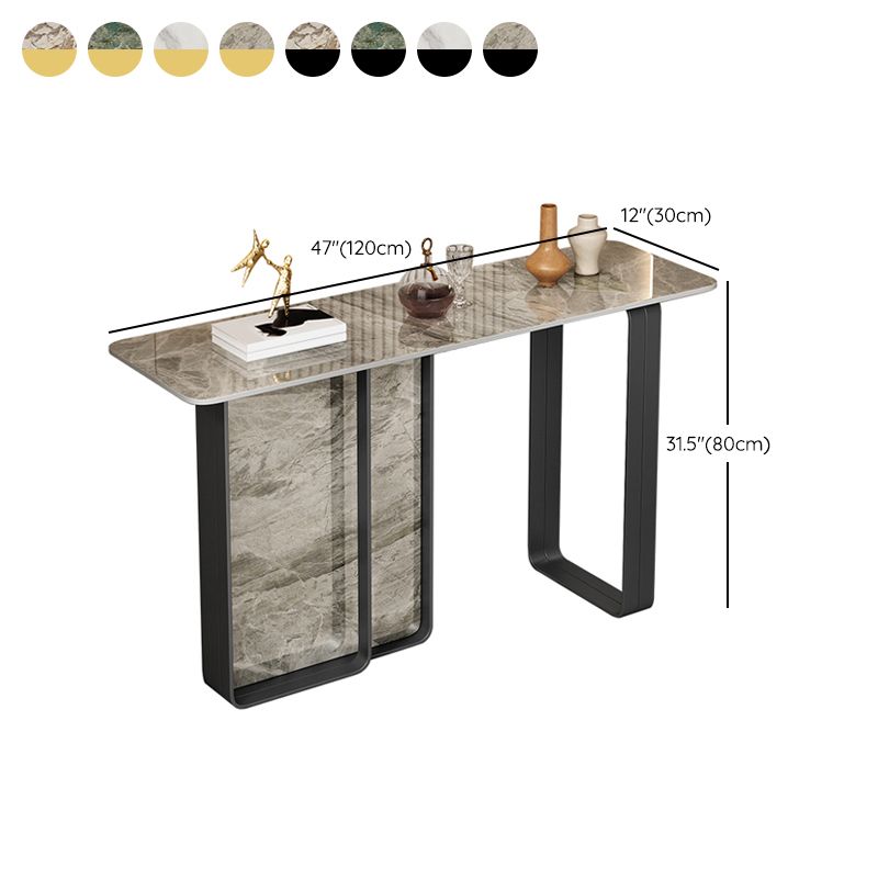 12 inch Wide Accent Table Rectangle Shape Stone Console Table for Hall Clearhalo 'Console Tables' 'console_tables' 'Entry & Mudroom Furniture' 'furn' 'furn_console_tables' 'Furniture' 1200x1200_8a34504c-2ea3-48e9-870a-38b70e511d16