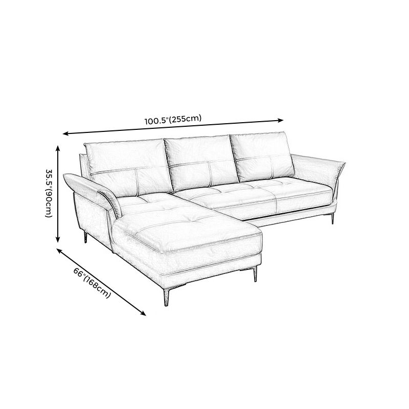 Azure Cushion Back Modern Living Room L-Shape Stationary Sofa & Chaise Clearhalo 'furn' 'furn_sectionals' 'Furniture' 'furniture_sectionals' 'kitchen' 'kitchen_sectionals' 'Living Room Furniture' 'Sectionals' 1200x1200_8a35caf8-7cc3-4d33-9bcb-9f250711d287
