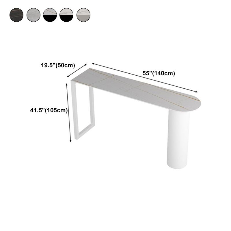 Modern Iron Bar Dining Table with Stone Top Indoor Bistro Table Fixed Table Clearhalo 'Bar Furniture' 'Bar Tables' 'bar_tables' 'furn' 'furn_bar_tables' 'Furniture' 'furniture_bar_tables' 'Kitchen & Dining Furniture' 1200x1200_8a36211d-17ba-404f-989f-79d1c8dff276