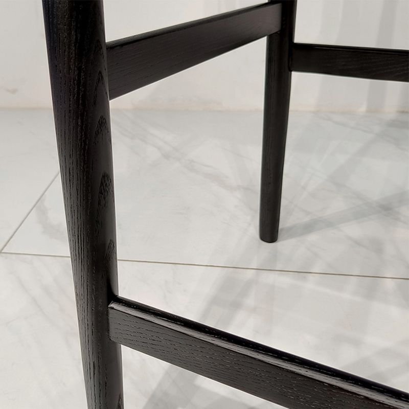 Taburete de bar contemporáneo sin brazos de 35,4 pulgadas con base de madera maciza