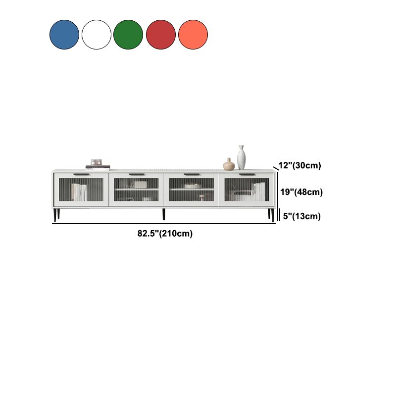 Mueble para TV con almacenamiento cerrado escandinavo Mueble para TV de madera sintética con 4 puertas