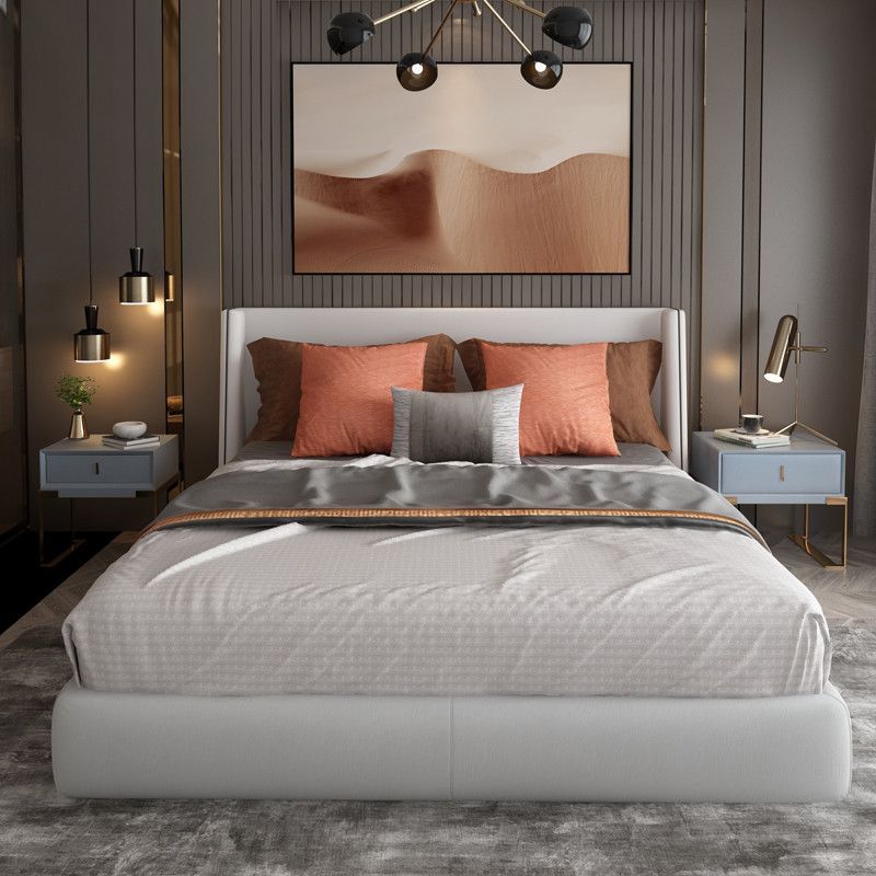 Faux Leder-Nachttisch 1-Zauberer 21 Zoll hohe moderne Beine inklusive Nachttisch enthalten