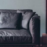 Wooden Genuine Leather Cushions Sofa 31.5"H Contemporary Industrial Square Arm Sofa,Black Clearhalo 'furn' 'furn_sofas' 'Furniture' 'furniture_sofas' 'kitchen' 'kitchen_sofas' 'Living Room Furniture' 'Sofa' 'sofas' 1200x1200_8a39ec34-5558-4850-9e9d-64d1239fe675
