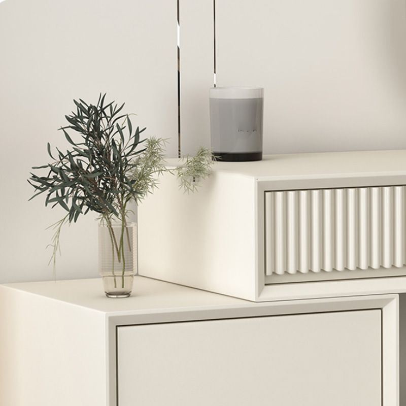 Legno bianco solido contemporaneo con cassetto con il trucco a specchio illuminato