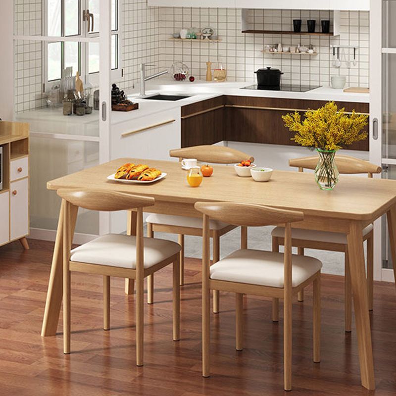 Rectangle Dining Table Mid-Century Modern Dining Table with 4 Wood Legs Clearhalo 'Dining Tables & Seating' 'Dining Tables' 'dining_table' 'furn' 'furn_dining_table' 'Furniture' 'furniture_dining_table' 'Kitchen & Dining Furniture' 'kitchen' 'kitchen_dining_table' 1200x1200_8a3aa7e2-4d81-470c-90cb-a2a889ea9d05