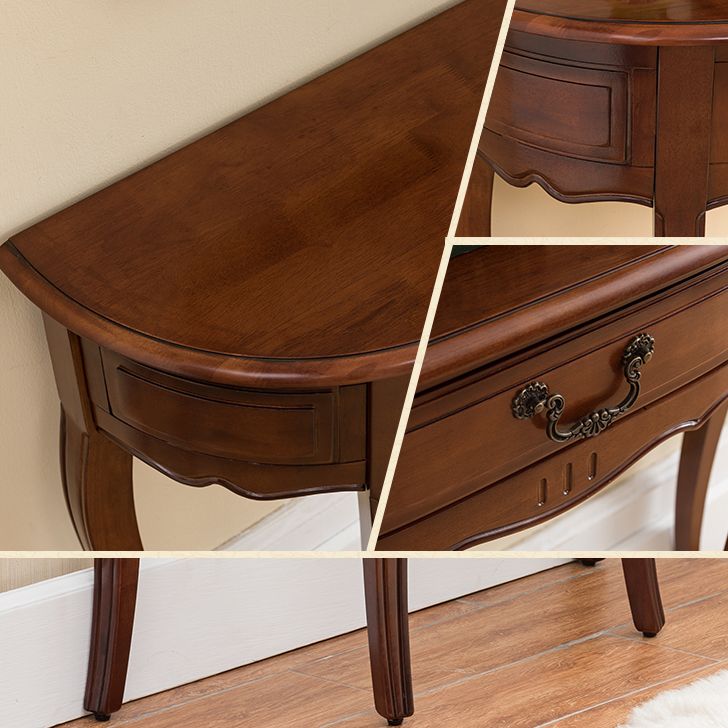 Tavolo di console di legno vittoriano Tavolo di divano console marrone per Hall