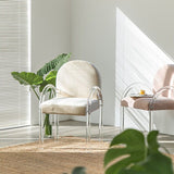 Velvet Matte Finish Dining Chair Designer Style Home Solid Back Arm Chair