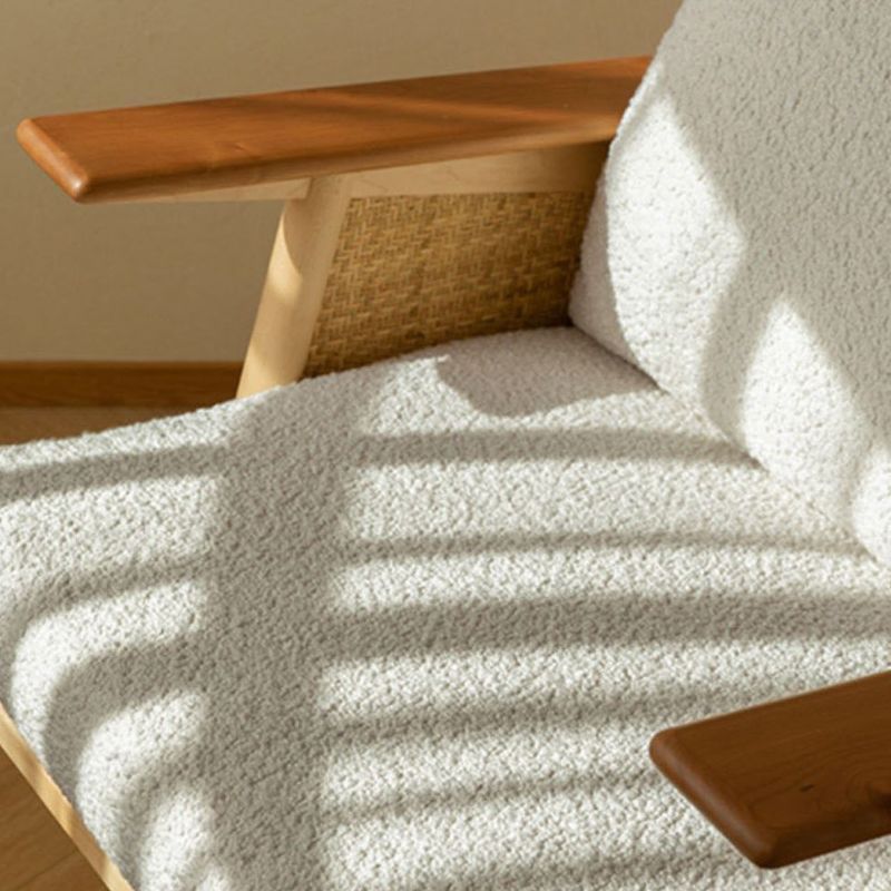 Nordic Style Wood Armrest with Pillow Back Wood Wood Color Arm Chair