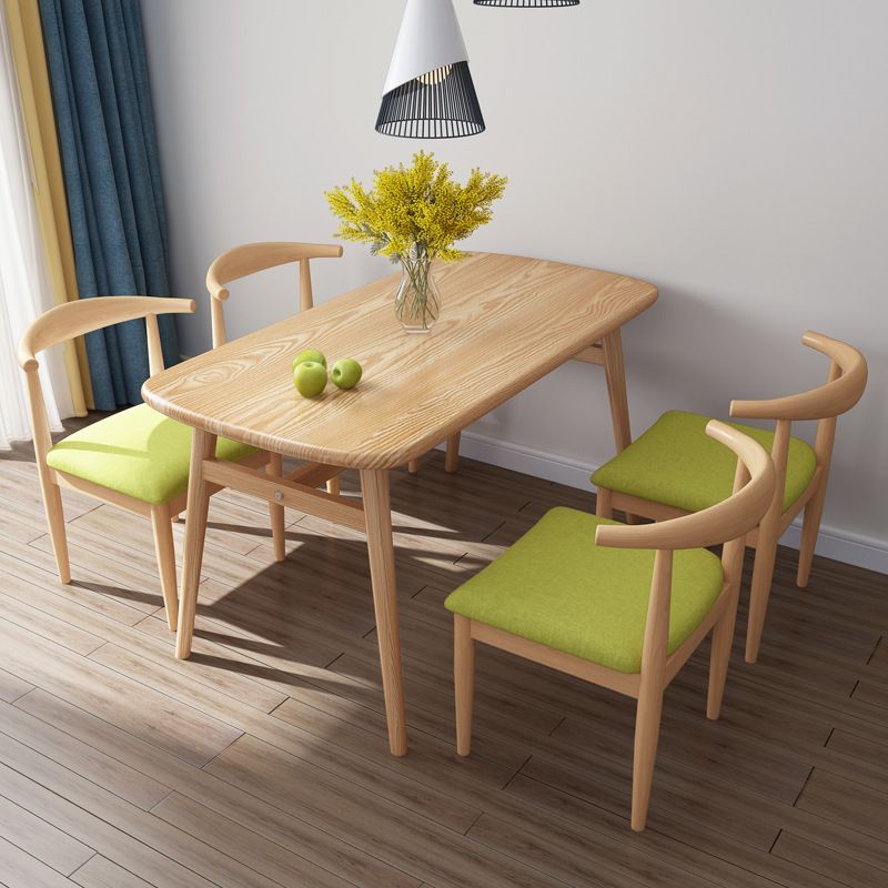 Light Wood Finish Table Modern Rectangle Dining Table for Home Clearhalo 'Dining Tables & Seating' 'Dining Tables' 'dining_table' 'furn' 'furn_dining_table' 'Furniture' 'Kitchen & Dining Furniture' 1200x1200_8a4182a4-5bb3-4a92-bc12-426c1f3533cd