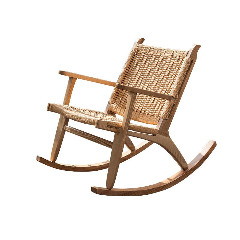 Modern Style Wood Base Rocking Chair Leisure Chaise Lazy Chair for Balcony Clearhalo 'Chairs & Seating' 'furn' 'furn_rocking_chairs' 'Furniture' 'Living Room Furniture' 'Rocking Chairs' 'rocking_chairs' 1200x1200_8a4272b9-c688-4114-af4d-acc54b9b4cef