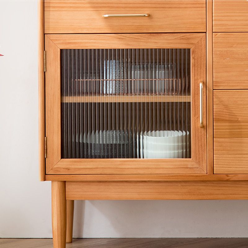 Pin Slonge à restauration en bois massif du buffet 4-Drawer avec étagères réglables