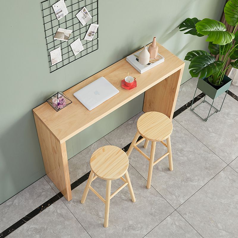 Rectangle Modern Bar Height Table Sled Wood Natural Counter Table for Living Room Clearhalo 'Bar Furniture' 'Bar Tables' 'bar_tables' 'Furniture' 'furniture_bar_tables' 'Kitchen & Dining Furniture' 'kitchen&dining_furn' 'kitchen' 1200x1200_8a449852-dd1e-4281-964a-cfe4fa147c58