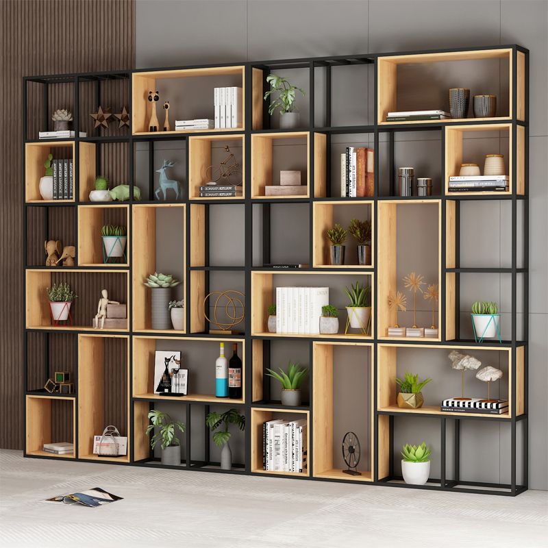 Natural Standard Bookcase Industrial Wooden Open Back Bookshelf Clearhalo 'Bookcases' 'furn' 'furn_bookcases' 'Furniture' 'Office Furniture' 1200x1200_8a467295-89fc-4462-b7d9-ee0418dc8f94