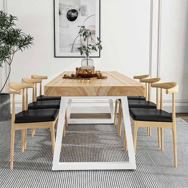 1/5/7 Pcs Metal Contemporary Dining Set with Rectangle Table and Wooden Chairs Dinette Set Clearhalo 'Dining Room Sets' 'Dining Tables & Seating' 'dining_room_set' 'furn' 'furn_dining_room_set' 'Furniture' 'furniture_dining_room_set' 'Kitchen & Dining Furniture' 'kitchen&dining_furn' 'kitchen' 1200x1200_8a475228-90da-4303-a534-0a2cdfb5f478