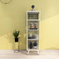 Contemporary Curio Cabinet Metal Glass Doors Hutch Buffet for Dining Room Clearhalo 'Display & China Cabinets' 'display_china_cabinets' 'furn' 'furn_display_china_cabinets' 'Furniture' 'Kitchen & Dining Furniture' 1200x1200_8a494dfc-cd2f-42a7-a7e8-b45898a2feec