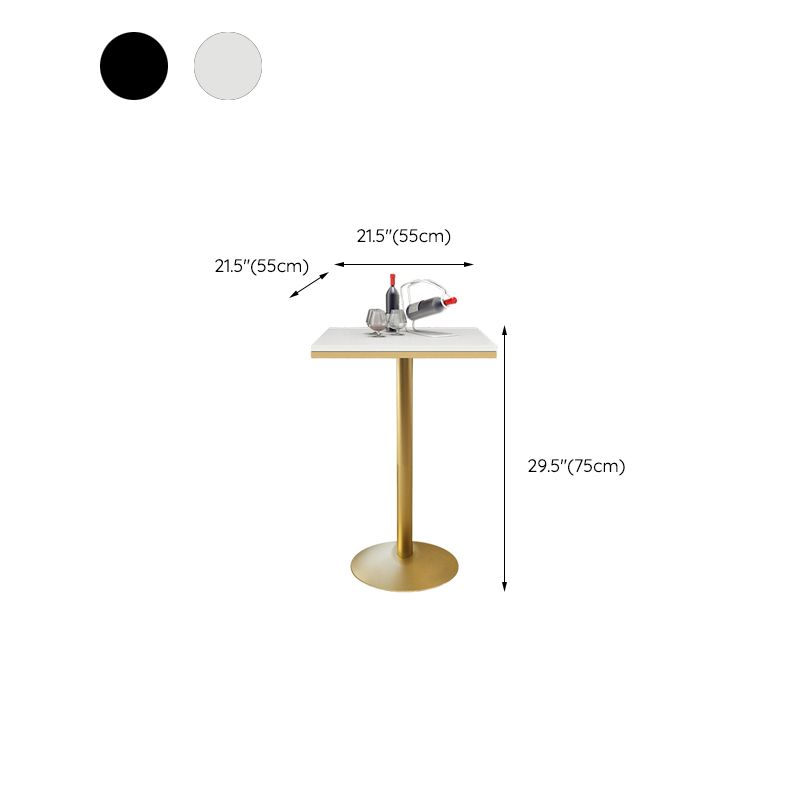 Mesa de comedor de madera maciza Glam, mesa de comedor con pedestal fijo y base de metal