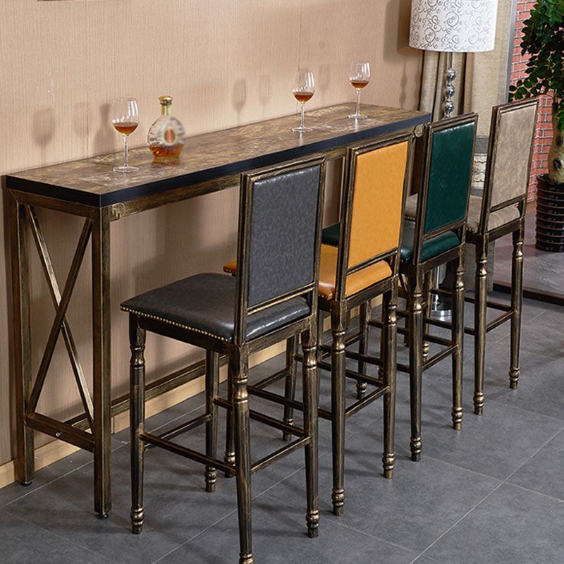 Distressed Bronze 29.5" H Barstool Industrial Indoor Tall Stool with Square Seat Clearhalo 'Bar Furniture' 'Bar Stools' 'bar_stools' 'furn' 'furn_bar_stools' 'furniture_bar_stools' 'Kitchen & Dining Furniture' 'kitchen&dining_furn' 'kitchen' 'kitchen_furn' Furniture' 1200x1200_8a49e9f4-00e0-4415-a829-05c37c88466e