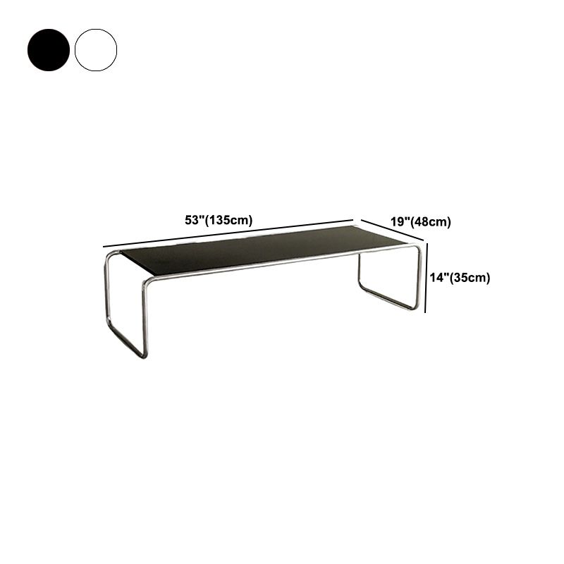 Contemporary Coffee Table with Wooden Top and Steel Sled Base Clearhalo 'Coffee & Accent Tables' 'Coffee Tables' 'coffee_tables' 'furn' 'furn_coffee_tables' 'Furniture' 'Living Room Furniture' 1200x1200_8a4b6153-86cc-4f11-9374-c4b165ab0b99