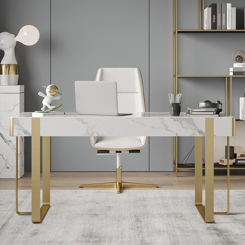 Dessert en pierre et en acier inoxydable traîneau de bureau de 2 dessins pour la maison