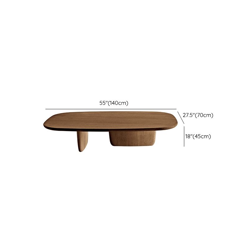 17"H Moderner Couchtisch Schwarzer Couchtisch aus massivem Holz