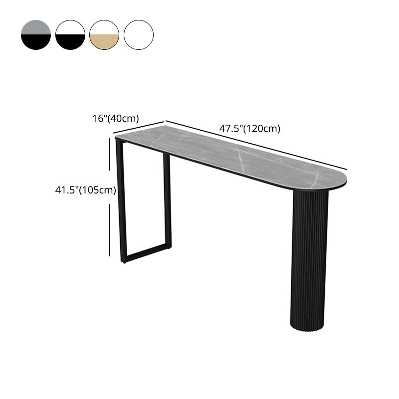 Industrial Iron Bar Dining Table with Stone Top Indoor Bistro Table Fixed Table Clearhalo 'Bar Furniture' 'Bar Tables' 'bar_tables' 'furn' 'furn_bar_tables' 'Furniture' 'furniture_bar_tables' 'Kitchen & Dining Furniture' 1200x1200_8a4f5e6d-9c11-4c16-b915-e7c6ac775c9f