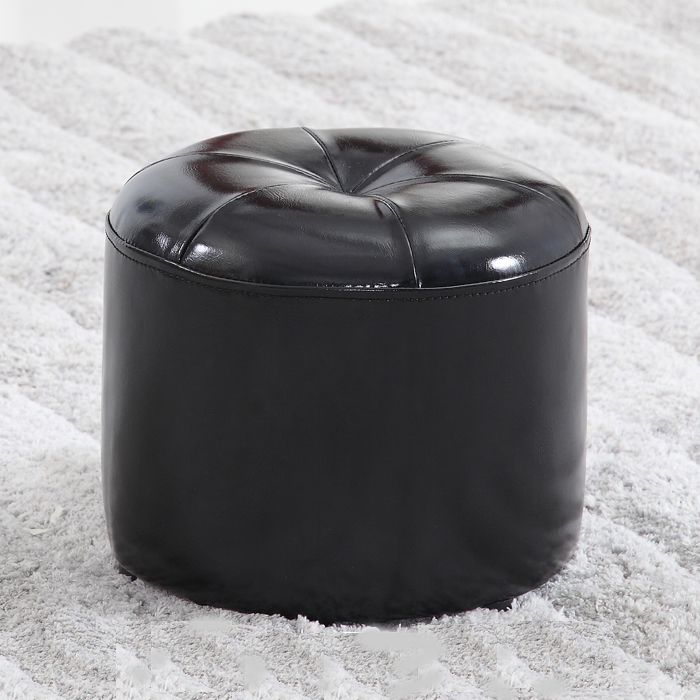 Vintage Indoor Leather Ottoman Patchwork Color Block Round Tufted Pouf Ottoman Clearhalo 'furn' 'furn_ottomans_poufs' 'Furniture' 'Living Room Furniture' 'Ottomans & Poufs' 'ottomans_poufs' 1200x1200_8a4f894b-d987-4cf7-9c85-cc762ccf8945