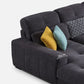 34.2"H Modern Cotton Blend Square Arm Sofa & Chaise for Living Room