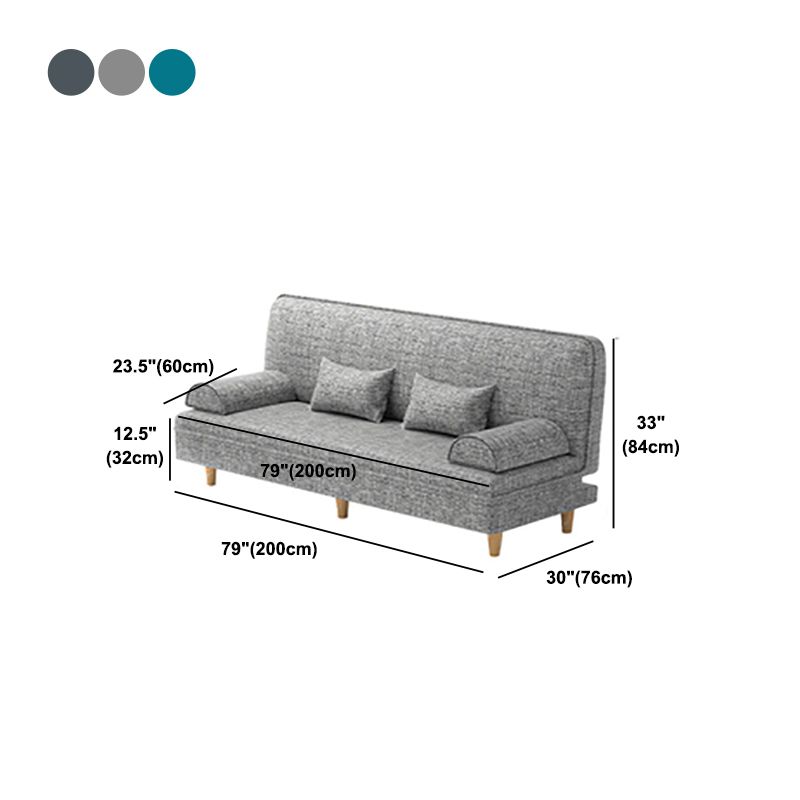 Divano convertibile di divano regolabile a bracciale senza braccio di lino per soggiorno, appartamento