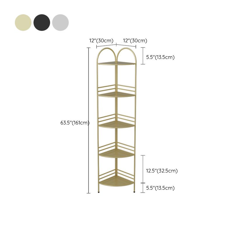 Moderne Bücherregal -Ecke Metal Open Back Regal Bücherregal mit Regalen für Wohnzimmer