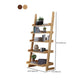 Ladder Wooden Bookcase Contemporary Open Back Bookshelf with Shelves